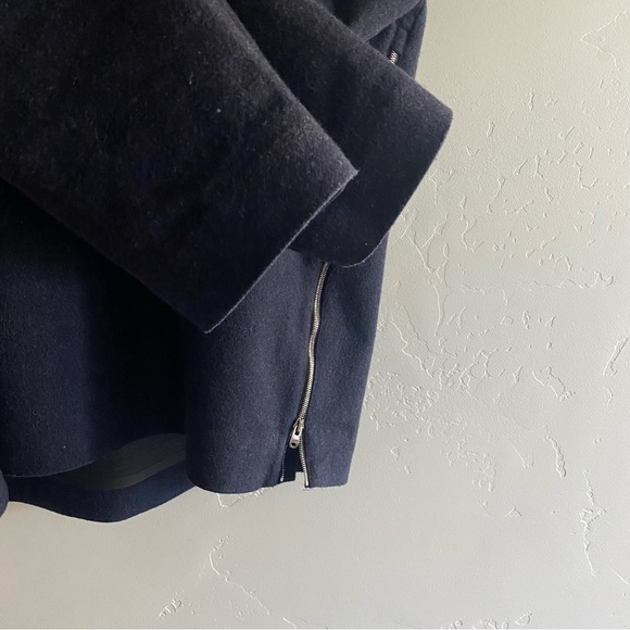 Norse Projects navy waterproof wool hoodie anorak 36 unisex kangaroo pocket - Picture 4 of 6